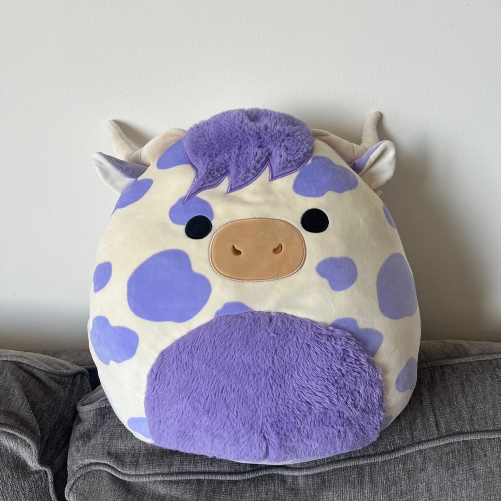 Squishmallows 16” Conway Purple Spotted Highland Cow Plush Toy